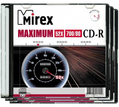 Диск CD-R Mirex 700 Mb, 52х, Maximum, Slim Case (1), (1/200)