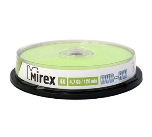 Диск DVD-RW Mirex 4.7 Gb, 4x, Cake Box (10), (10/300)
