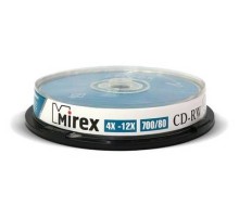 Диск CD-RW Mirex 700 Mb, 12х, Cake Box (10), (10/300)