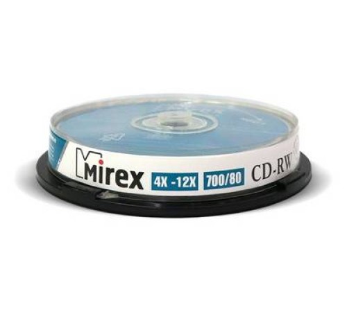 Диск CD-RW Mirex 700 Mb, 12х, Cake Box (10), (10/300)