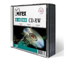 CD-RW Mirex 12-x Disk 700Mb 80min (Slim case, 5 шт.) [UL121002A8F]