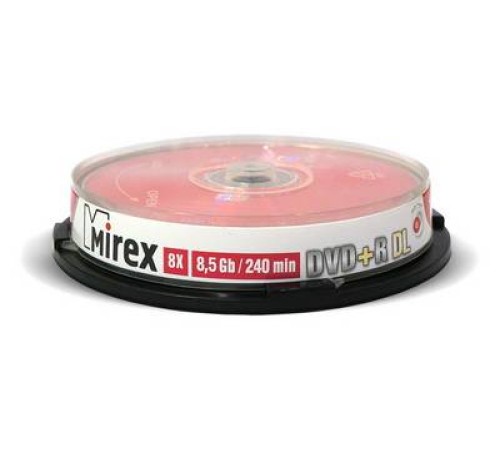 Диск DVD+R Mirex 8.5 Gb, 8x, Cake Box (10), Dual Layer (10/300)