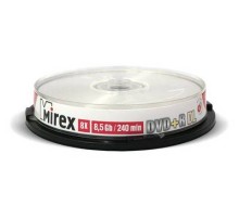 Диск DVD+R Mirex 8.5 Gb, 8x, Cake Box (10), Ink Printable, Dual Layer (10/300)