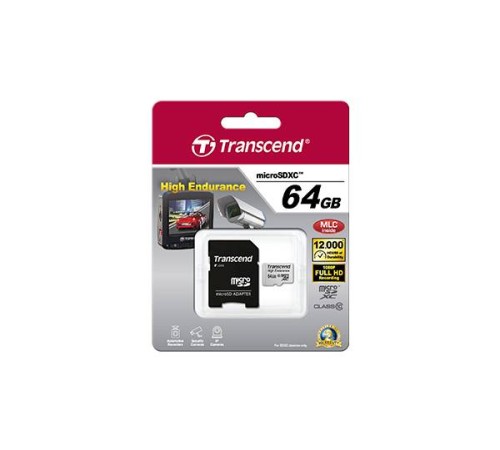 Флеш карта microSD 64GB Transcend microSDXC Class 10  (SD адаптер) ,MLC