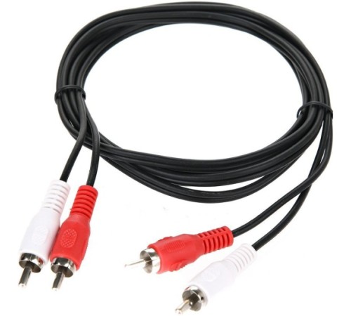 Кабель соединительный 2xRCA (M) - 2xRCA (M) черный 2m, Telecom <TAV7158-2M>