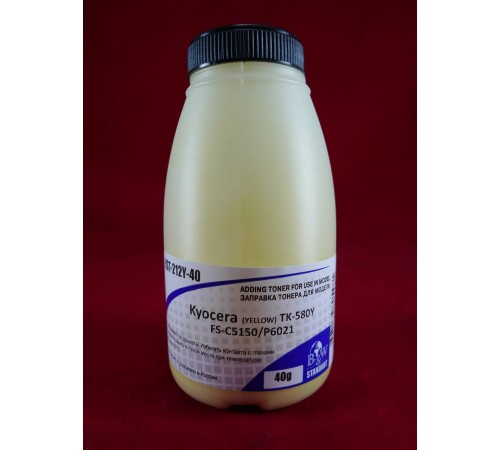 Тонер для Kyocera TK-580Y, FS-C5150/P6021 Yellow (фл. 40г) 2.8K B&W Standart Tomoegawa фас.Россия