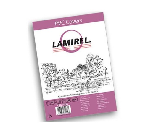 Обложки Lamirel Transparent A4, PVC, красные, 200мкм, 100 шт.