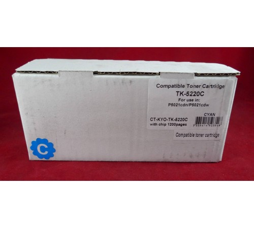 Тонер-картридж для Kyocera Ecosys P5021cdn/P5021cdw/M5521cdn/M5521cdw TK-5220C cyan 1.2K  ELP Imaging®