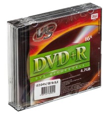 Диск DVD+R VS 4.7 Gb, 16x, Slim Case (5), (5/200)