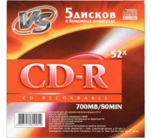 Диски VS CD-R 80 52x конверт/5 (VSCDRK501)