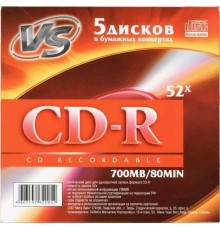 Диски VS CD-R 80 52x конверт/5 (VSCDRK501)
