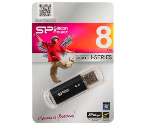 Флеш накопитель 8GB Silicon Power Ultima U02, USB 2.0, Черный Флеш накопитель 8GB Silicon Power Ultima U02, USB 2.0, Черный
