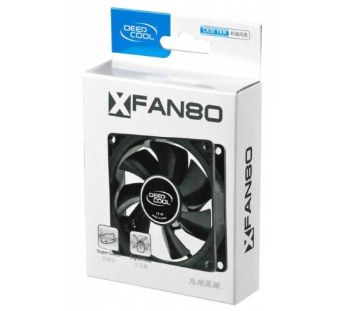 Вентилятор DEEPCOOL XFAN 80 (80мм, 20dB, 1800rpm, 4pin) RTL