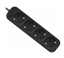 Defender Удлинитель M418 1.8 м, 4 розетки, черный [99325],с заземлением