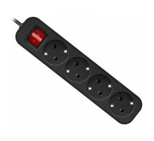 Defender Удлинитель с заземлением G418 Выключатель, 1.8 м, 4 розетки