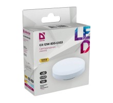 Defender Лампочка светодиодная GX-12W-830-GX53 таблетка, 3000 К, теплый белый, 1 шт.