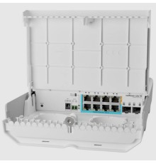 Уличный коммутатор MikroTik netPower Lite 7R with 8 x Gigabit Ethernet ports (7 with Reverse POE-in, 1 with PoE-OUT), 2 x SFP+ cages, SwitchOS, outdoor enclosure, mounting kit (power supply NOT included) (CSS610-1Gi-7R-2S+OUT)