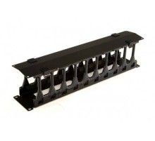 Кабельный органайзер Hyperline CMF-2U-FPL106-MCOV-RAL9005 пальцы 2U шир.:19" глуб.:106мм