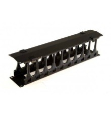 Кабельный органайзер Hyperline CMF-2U-FPL106-MCOV-RAL9005 пальцы 2U шир.:19" глуб.:106мм