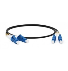 Hyperline FC-D2-9-LC/UR-LC/UR-H-1M-LSZH-BK Патч-корд волоконно-оптический (шнур) SM 9/125 (OS2), LC/UPC-LC/UPC, 2.0 мм, duplex, LSZH, 1 м, черный