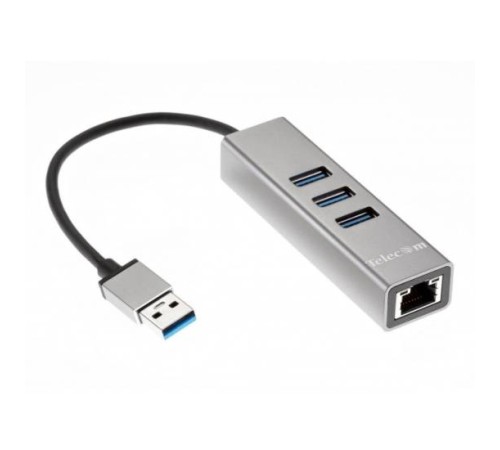 Переходник USB 3.1 Type-C -->RJ-45 1000Mbps +3 USB3.0, Aluminum Shell, 0.2м Telecom <TA311C> VCOM TA311C