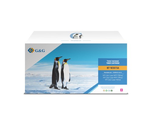 Тонер-картридж G&G, аналог HP W2073A/117A красный 0.7k с чипом