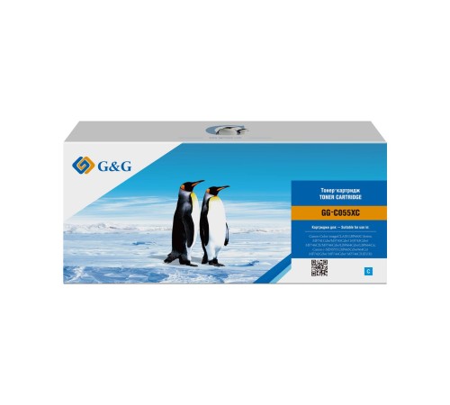 Картридж G&G, аналог Canon 055H синий 5.9k с чипом