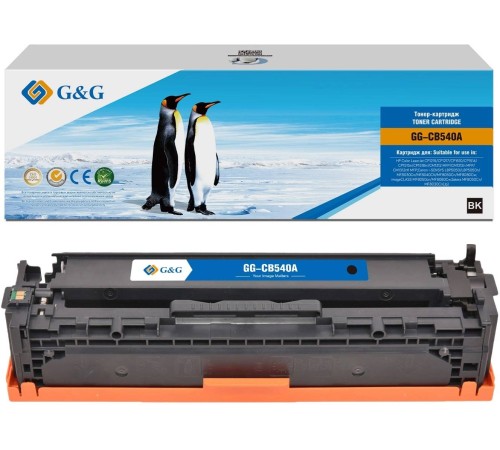 Картридж G&G, аналог HP CB540A/125A/Canon 716 черный 2.2k с чипом