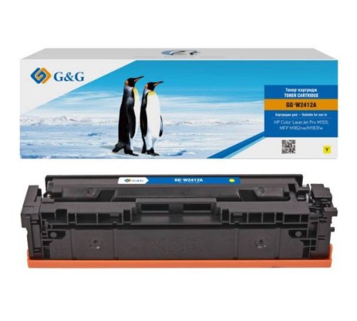 Картридж G&G, аналог HP W2412A/216A желтый 0,85K с чипом