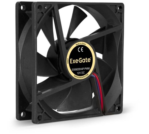 Exegate EX283384RUS Вентилятор ExeGate E09225H4P-PWM, 92x92x25 мм, гидродинамический, 4pin, PWM, 24dBA