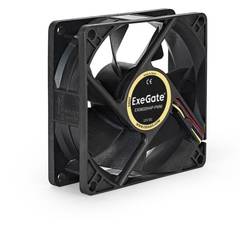 Exegate EX283379RUS Вентилятор ExeGate E08025H4P-PWM, 80x80x25 мм, гидродинамический, 4pin, PWM, 23dBA
