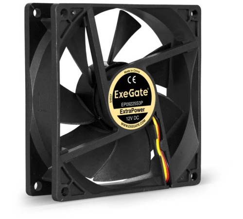 Exegate EX283383RUS Вентилятор ExeGate ExtraPower EP09225S3P, 92x92x25 мм, подшипник скольжения, 3pin, 2200RPM, 24dBA