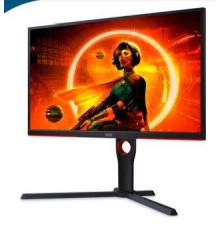 МОНИТОР 25" AOC AGON 25G3ZM Black-Red с поворотом экрана (VA, 1920x1080, 240Hz, 0.5 ms, 178°/178°, 300 cd/m, 80M:1)
