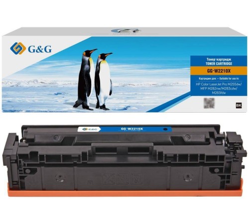 Картридж G&G, аналог HP W2210X/207X черный 3,15k с чипом