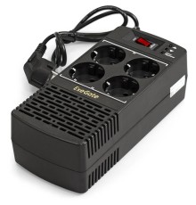 Exegate EP285941RUS Стабилизатор ExeGate Power AD5000-500 (500VA/300W, диапазон 150...280В, 4 евророзетки)