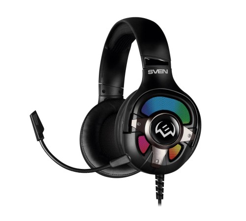 Игровые стереонаушники с микрофоном SVEN AP-U1100MV, черный (USB, RGB, 7.1)