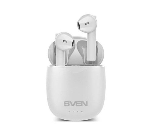 SVEN Беспроводные внутриканальные наушники с микрофоном E-727BT, белый (Bluetooth, TWS)