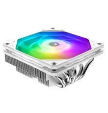 Кулер ID-COOLING IS-55 ARGB WHITE LGA1700/1200/115X/AM5/AM4 низкопрофильный высота 55mm (27шт/кор, TDP 125W, PWM, 5 тепл.трубок + медная база, ARGB FAN 120mm, белый) BOX