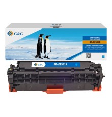 Картридж G&G, аналог HP CF381A/312A синий 2.7k с чипом
