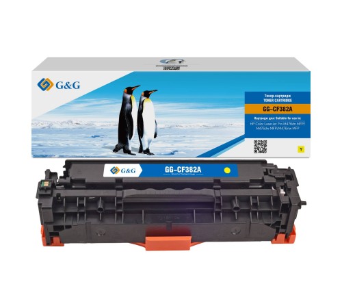 Картридж G&G, аналог HP CF382A/312A желтый 2.7k с чипом