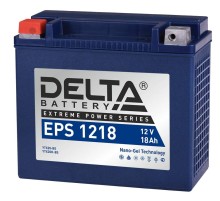 Стартерный мото аккумулятор Delta EPS 1218 12В/18Ач, клемма Болт + гайка Ø 6 мм (176х87х154мм (159мм); 6,5кг; Срок служб