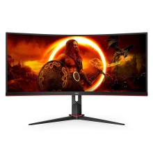 МОНИТОР 34" AOC CU34G2XP Black-Red (VA, изогнутый, 3440x1440, 180Hz, 1 ms, 178°/178°, 300 cd/m, 80M:1, +2xHDMI 2.0, DP)