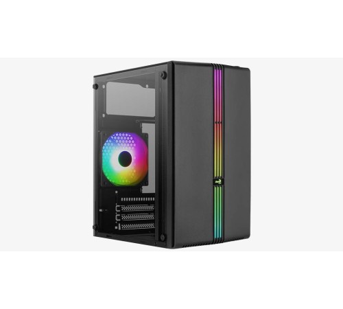 Корпус MiniTower AeroCool EVO Mini-G-BK-v1 (mATX, USB3x1, USB2x2, 120mm RGB fan, без БП) (4711099472352)