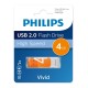 Флеш накопитель 4GB PHILIPS VIVID2.0 4GB, USB 2.0