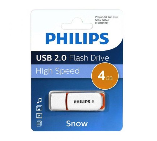 Флеш накопитель 4GB PHILIPS SNOW2.0 4GB, USB 2.0