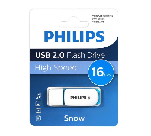 Флеш накопитель 16GB PHILIPS SNOW2.0 16GB, USB 2.0