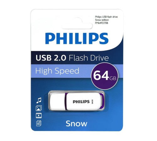 Флеш накопитель 64GB PHILIPS SNOW2.0 64GB, USB 2.0