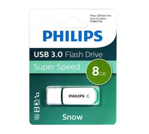 Флеш накопитель 8GB PHILIPS SNOW3.0 8GB, USB 3.0