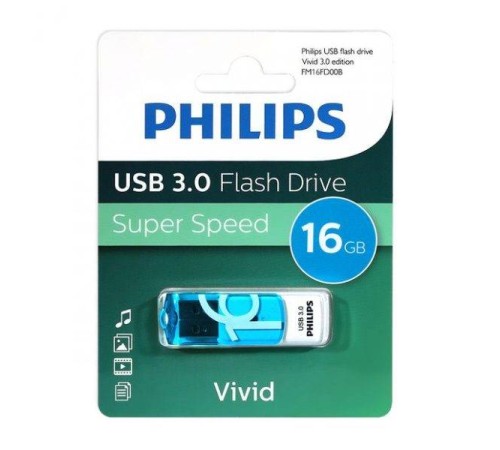 Флеш накопитель 16GB PHILIPS VIVID3.0 16GB, USB 3.0