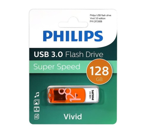 Флеш накопитель 128GB PHILIPS VIVID3.0 128GB, USB 3.0